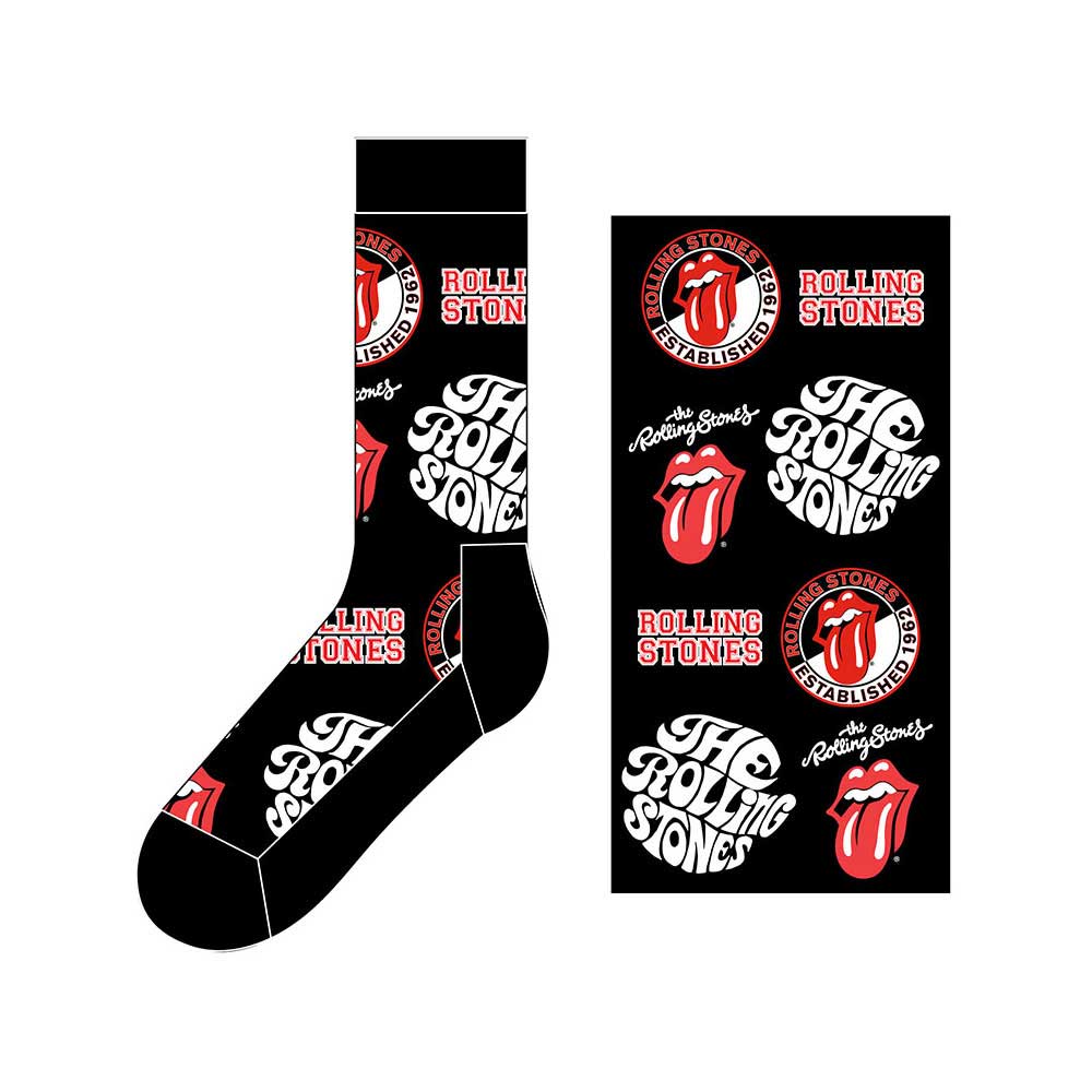 THE ROLLING STONES UNISEX ANKLE SOCKS: LOGOS (UK SIZE 7 - 11)