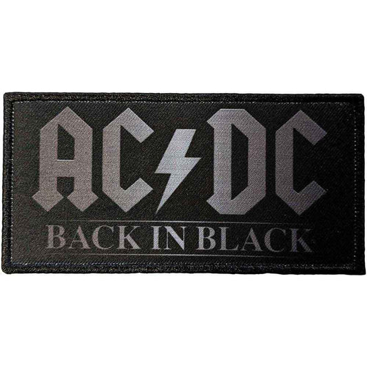 Ac/dc Back In Black Printed Patch
