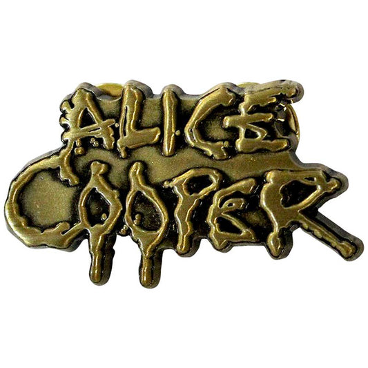 Alice Cooper Dripping Logo Gold Pin Badge