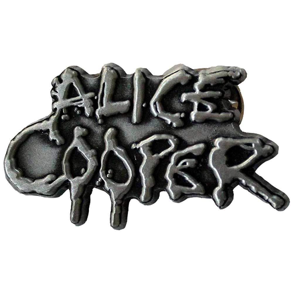 Alice Cooper Dripping Logo Silver Pin Badge