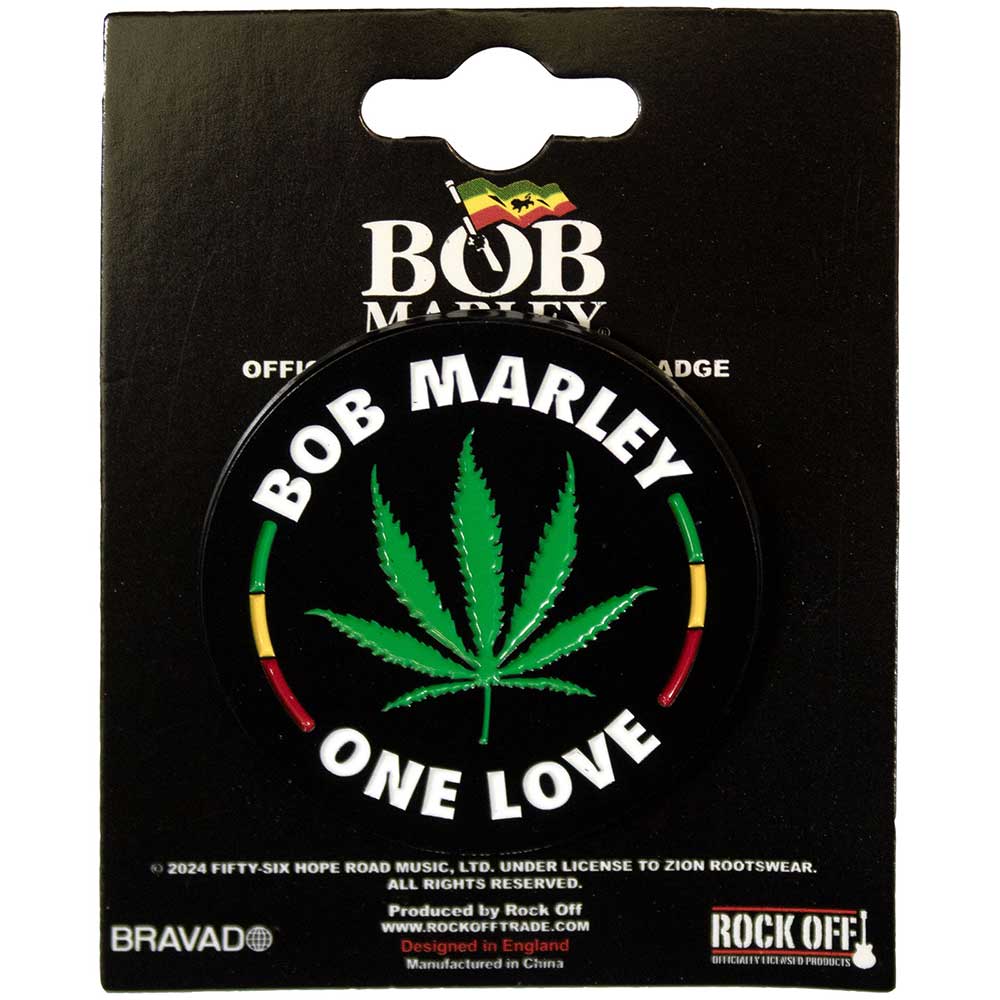 Bob Marley Leaf Pin Badge