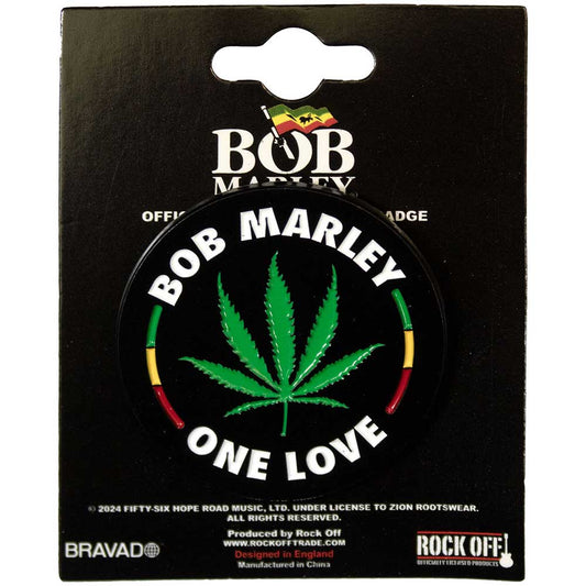 Bob Marley Leaf Pin Badge