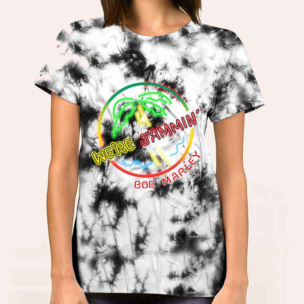 BOB MARLEY UNISEX T-SHIRT: NEON SIGN