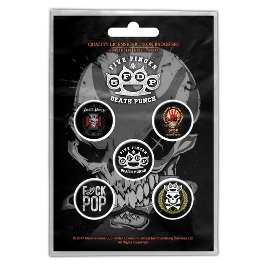 Five Finger Death Punch Logos Button Badge Pack
