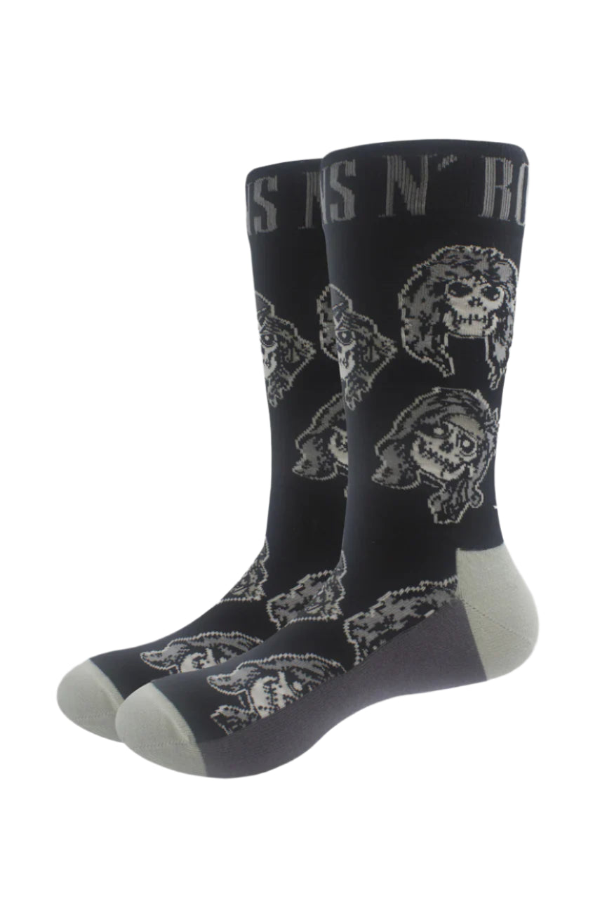 Guns N Roses Skulls Band Monochrome Ankle Socks