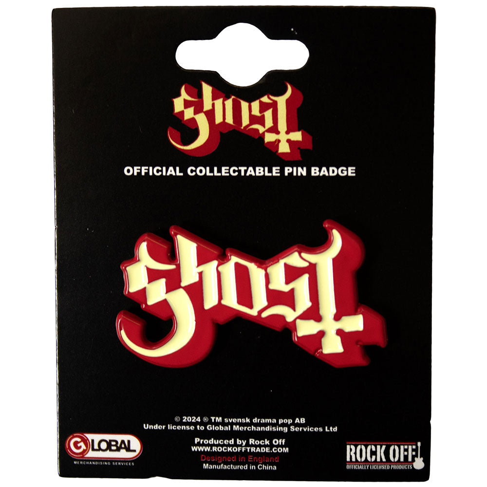 Ghost Logo Red Shadow Pin Badge