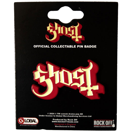 Ghost Logo Red Shadow Pin Badge
