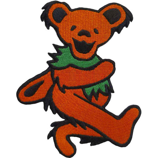 Grateful Dead Orange Dancing Bear Woven Patch