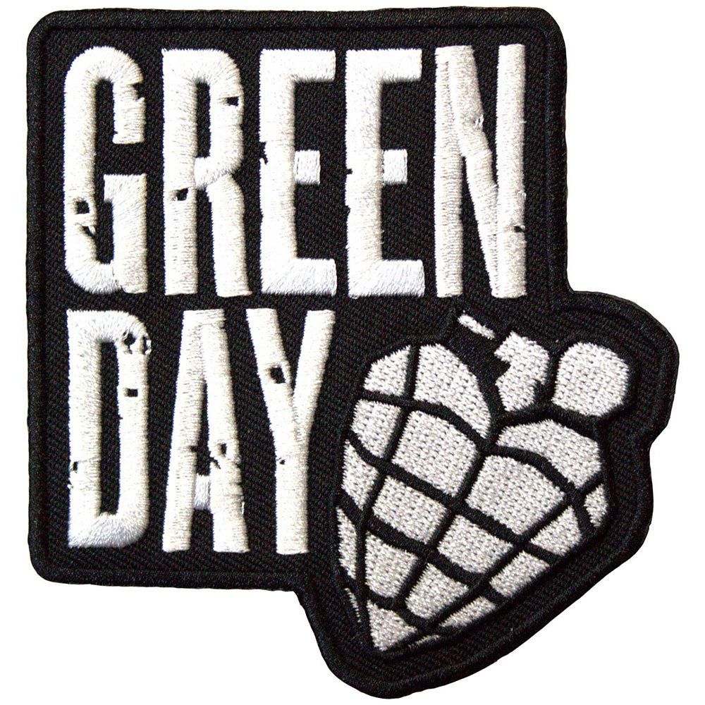 Green Day Woven Patch: Stacked Logo & Grenade