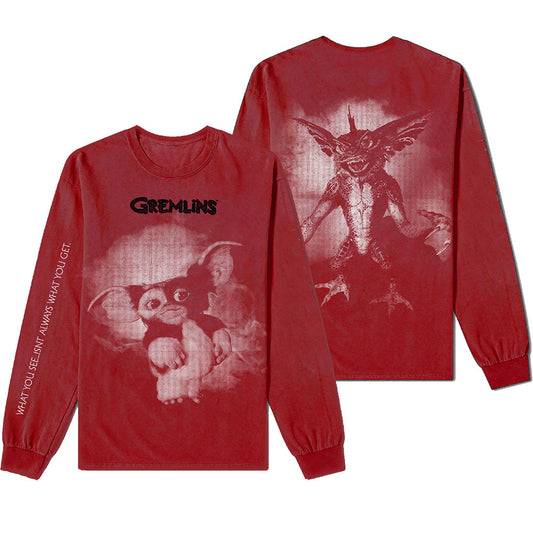 WARNER BROS UNISEX LONG SLEEVED T-SHIRT: GREMLINS GRAPHIC