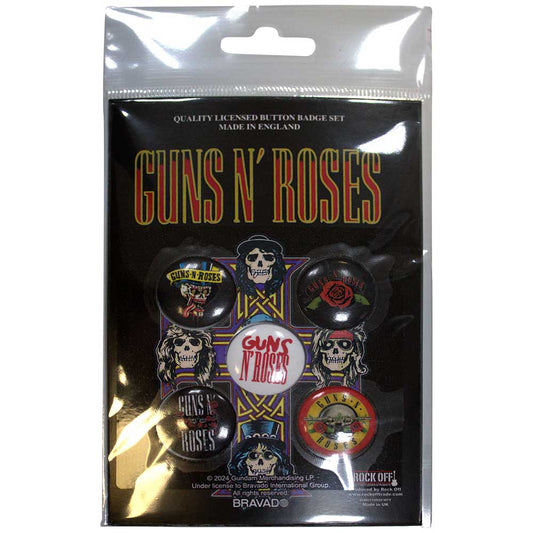 Guns N Roses Bullet Logo Button Badge Pack