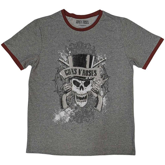 Guns N Roses Faded Skull Unisex Ringer T-Shirt
