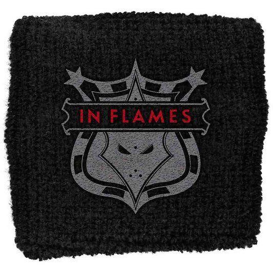 In Flames Shield Embroidered Wristband