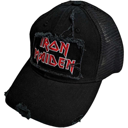 Iron Maiden Scuffed Logo Unisex Mesh Back Cap