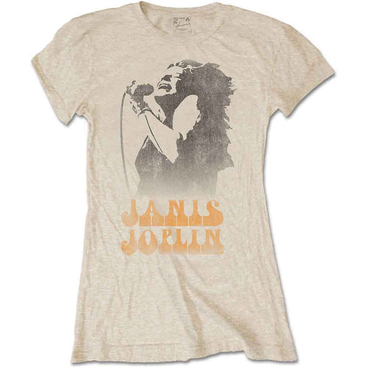 Janis Joplin Working The Mic Ladies T-Shirt