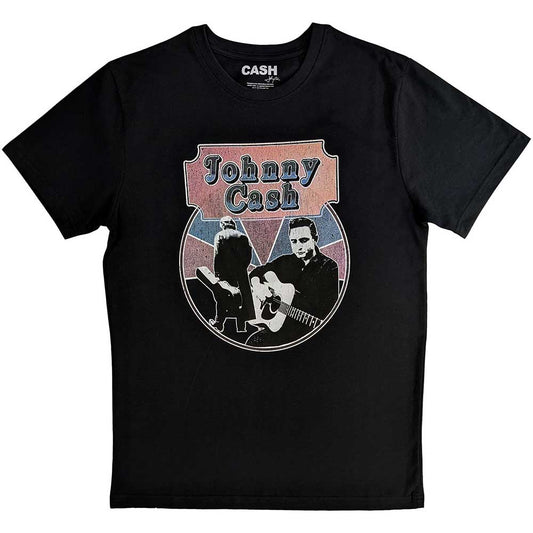 Johnny Cash Walking Guitar A Front On Unisex T-Shirt