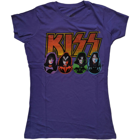 Kiss Logo, Faces a Icons Ladies T-Shirt