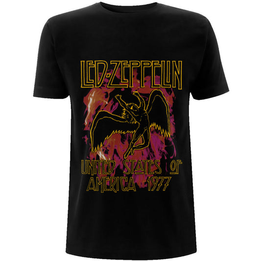 Led Zeppelin Black Flames Unisex T-Shirt