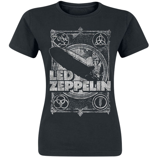 Led Zeppelin Vintage Print Lz1 Ladies T-Shirt