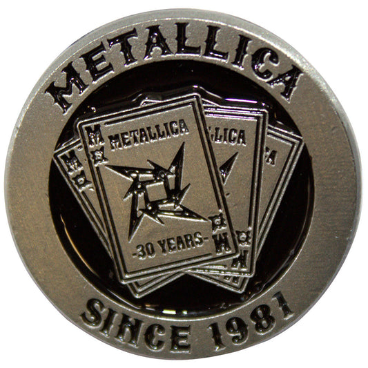 Metallica Pin Badge: 30th Anniversary Playing Card