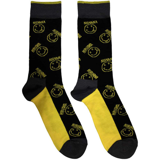 Nirvana Happy Face Logo a Stripes Unisex Ankle Socks