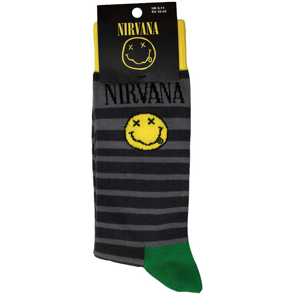 Nirvana Yellow Happy Face Pattern Unisex Socks