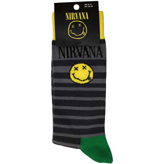Nirvana Yellow Happy Face Pattern Unisex Socks
