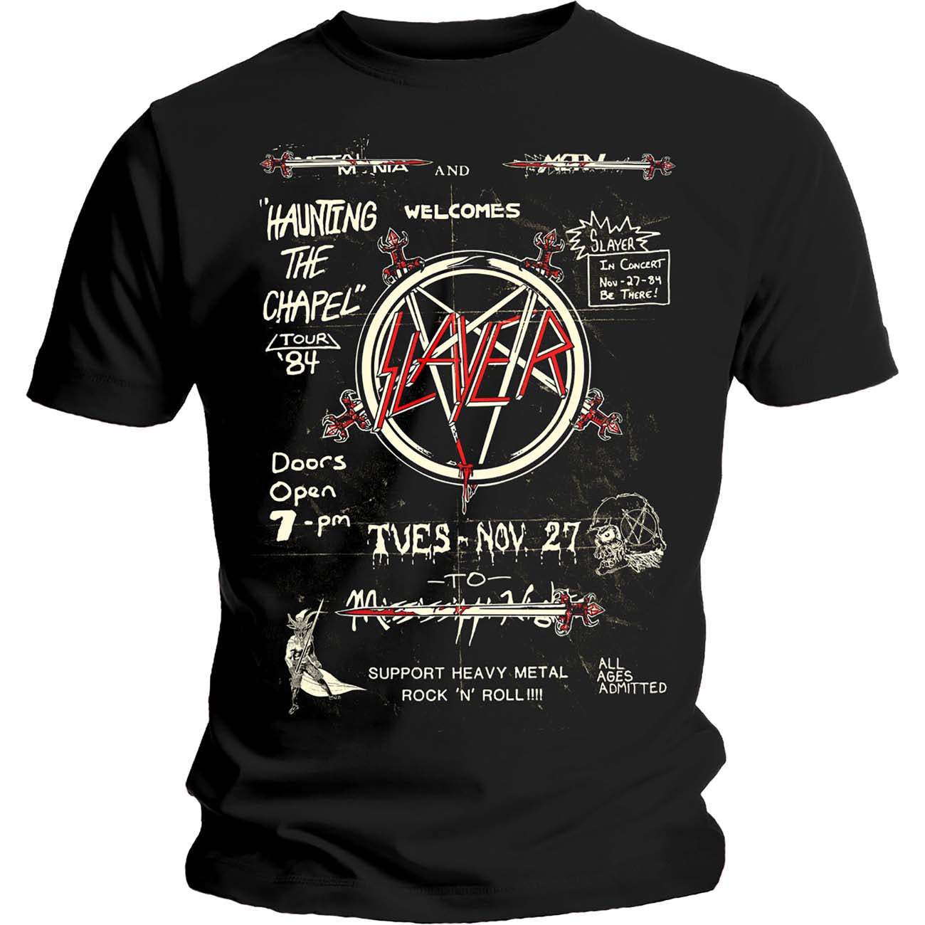 SLAYER UNISEX T-SHIRT: HAUNTING 84 FLIER