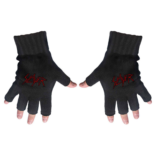 SLAYER UNISEX FINGERLESS GLOVES: SCRATCHED LOGO