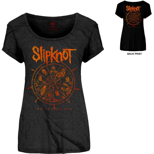 SLIPKNOT LADIES SCOOP NECK T-SHIRT: THE WHEELS