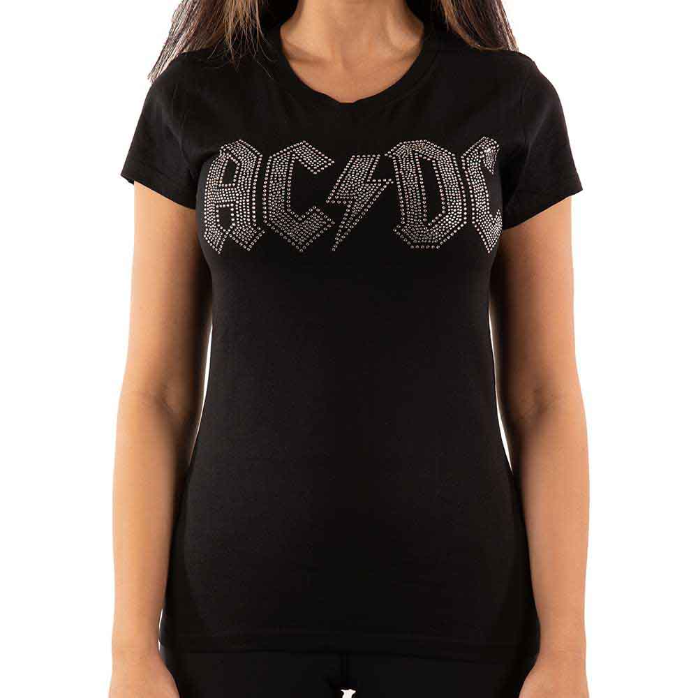 AC/DC LADIES T-SHIRT: LOGO EMBELLISHED