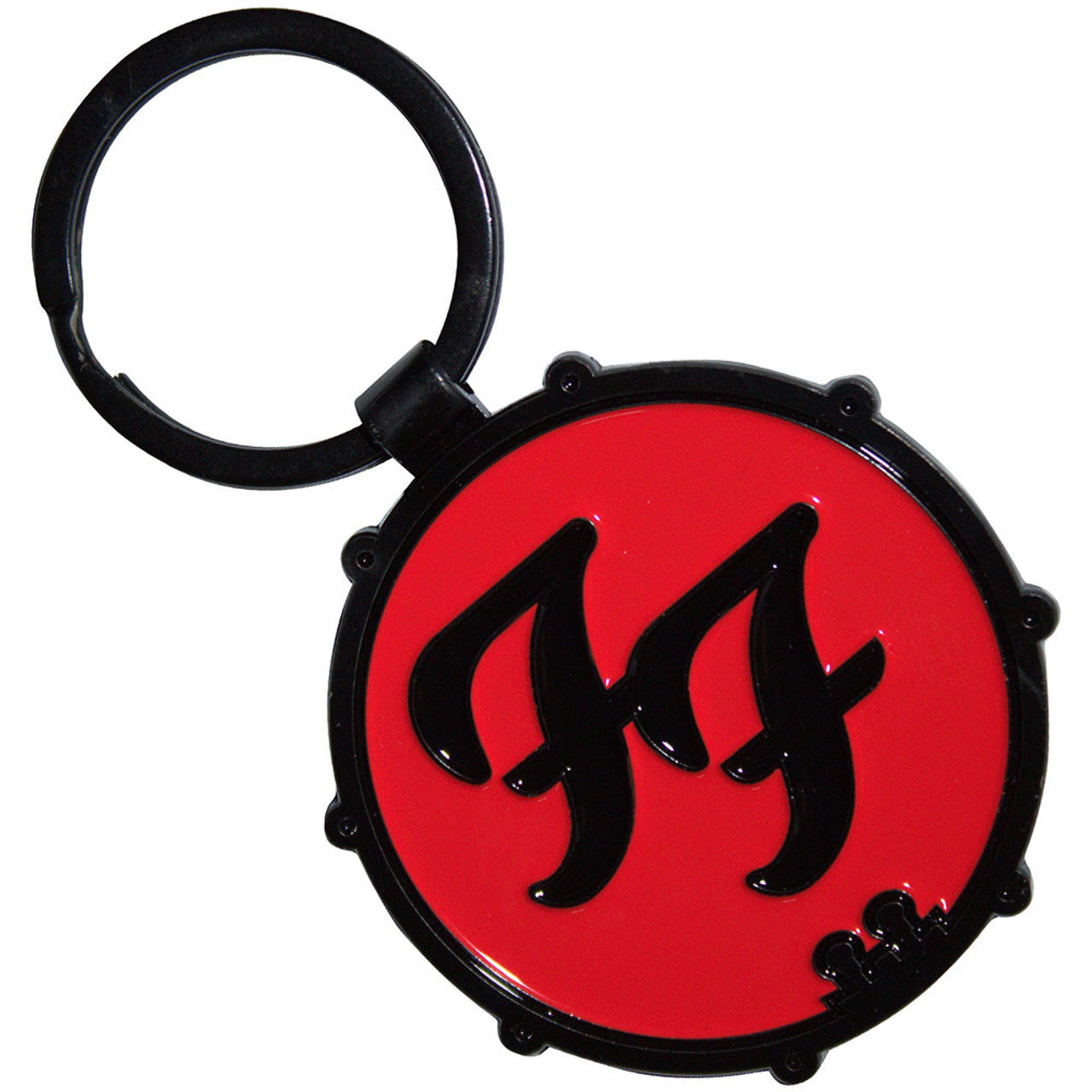 Foo Fighters Keychain: Ff Logo Drum Double-Sided