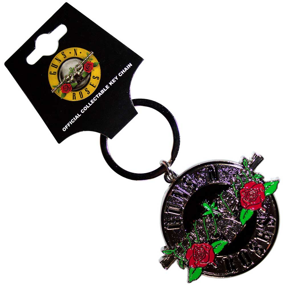 Guns N Roses Silver Circle Logo Keychain
