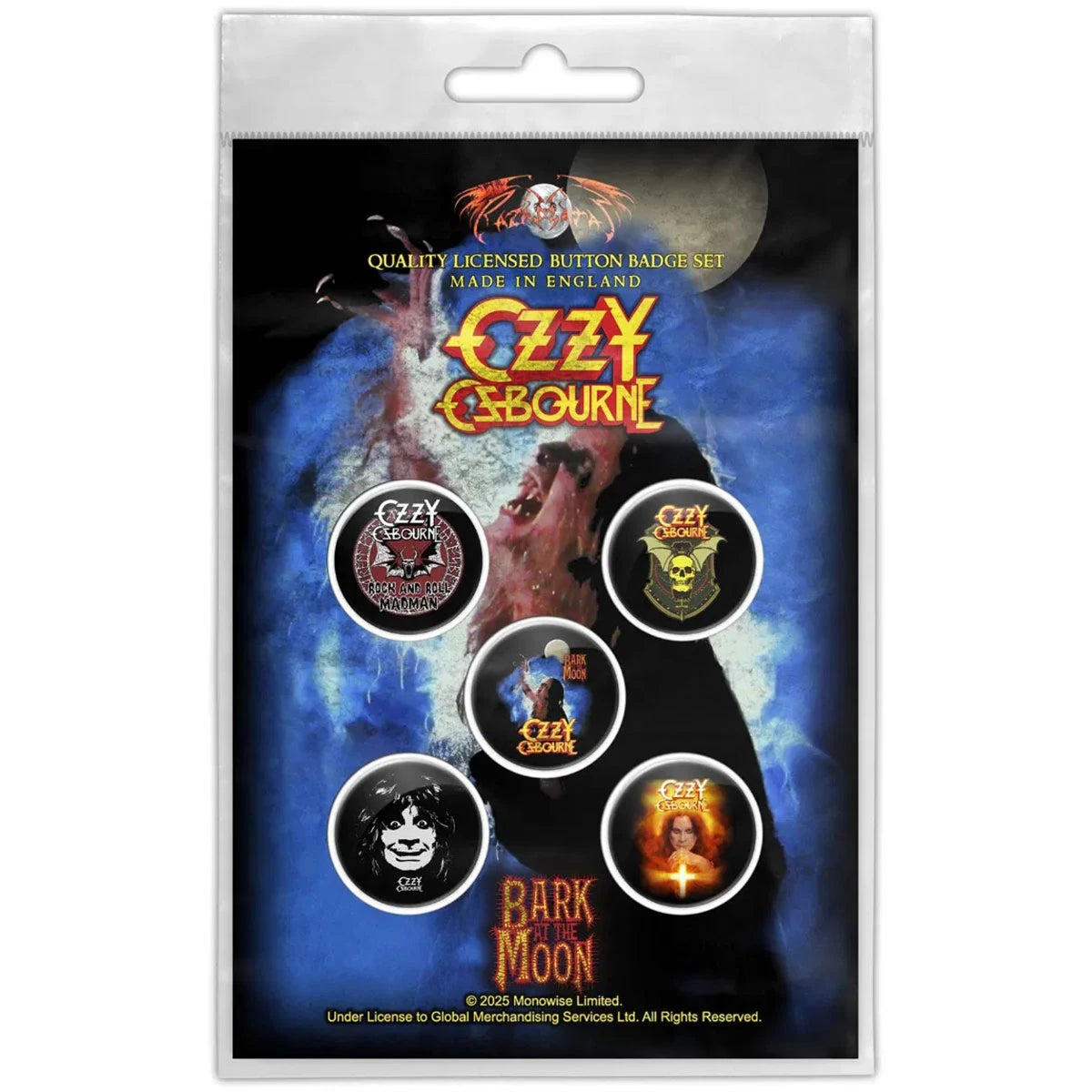 Ozzy Osbourne Bark at the Moon Badge Pack