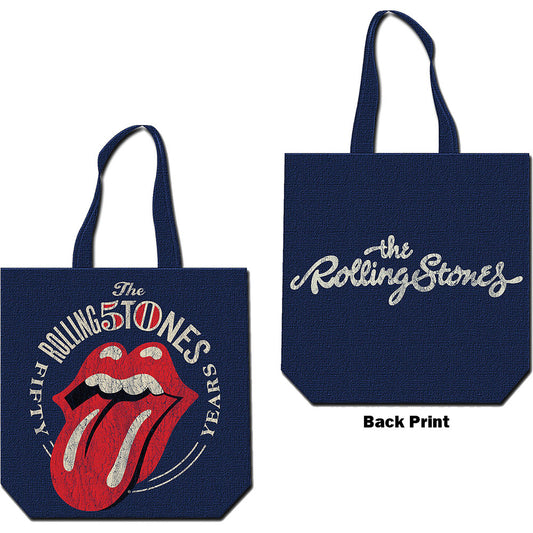THE ROLLING STONES COTTON TOTE BAG: 50TH ANNIVERSARY