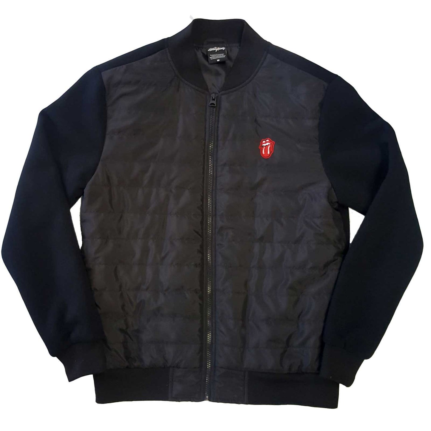 THE ROLLING STONES UNISEX QUILTED JACKET: CLASSIC TONGUE