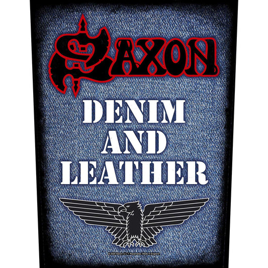 SAXON BACK PATCH: DENIM & LEATHER