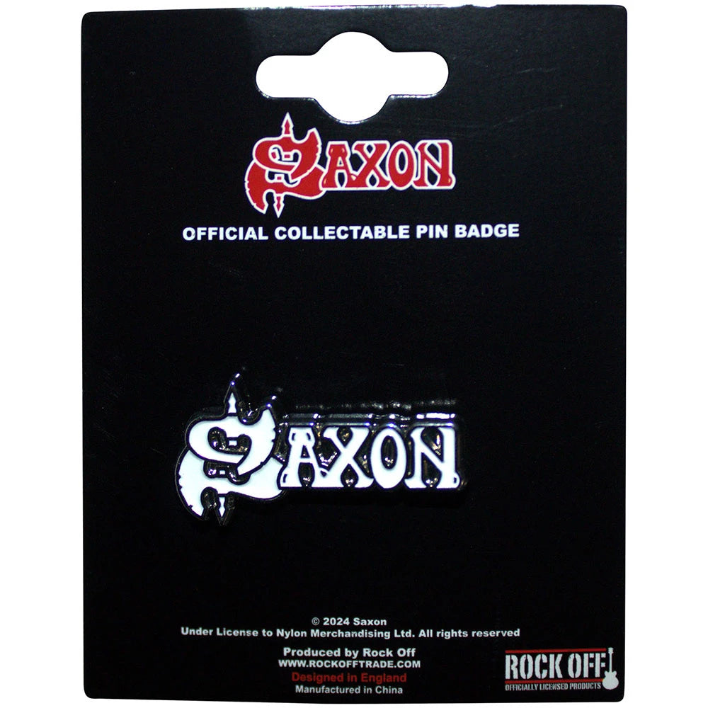 Saxon White Logo Pin Badge