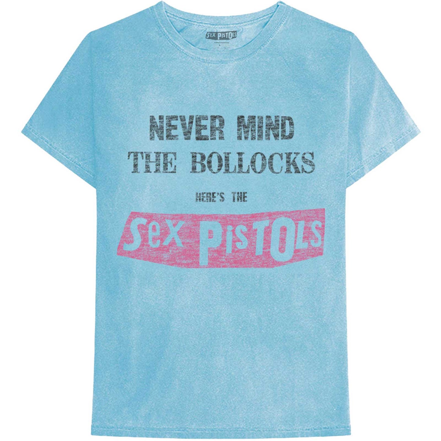 THE SEX PISTOLS UNISEX T-SHIRT: NEVER MIND THE BOLLOCKS DISTRESSED