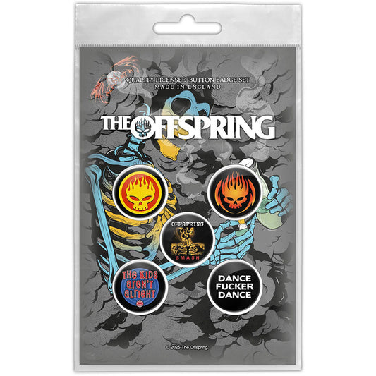 The Offspring Skeleton Molotov Button  Badge Pack