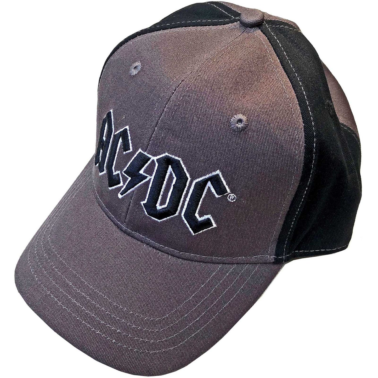 AC/DC UNISEX BASEBALL CAP: BLACK LOGO (2 TONE)