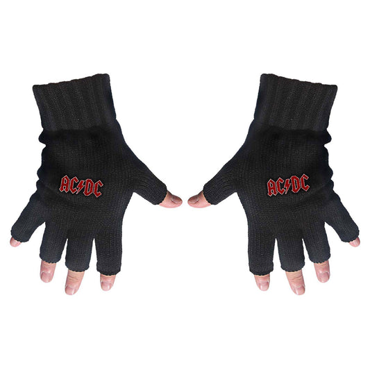AC/DC UNISEX FINGERLESS GLOVES: CLASSIC RED LOGO