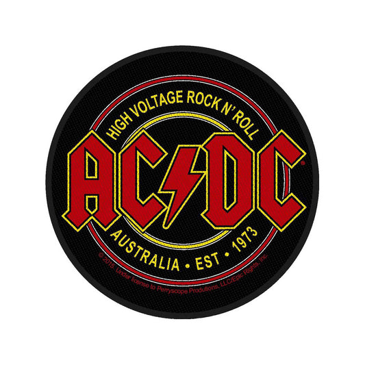 ACDC STANDARD PATCH: HIGH VOLTAGE ROCK N ROLL