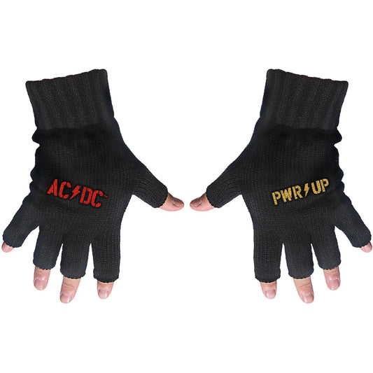 AC/DC UNISEX FINGERLESS GLOVES: PWR-UP LOGO