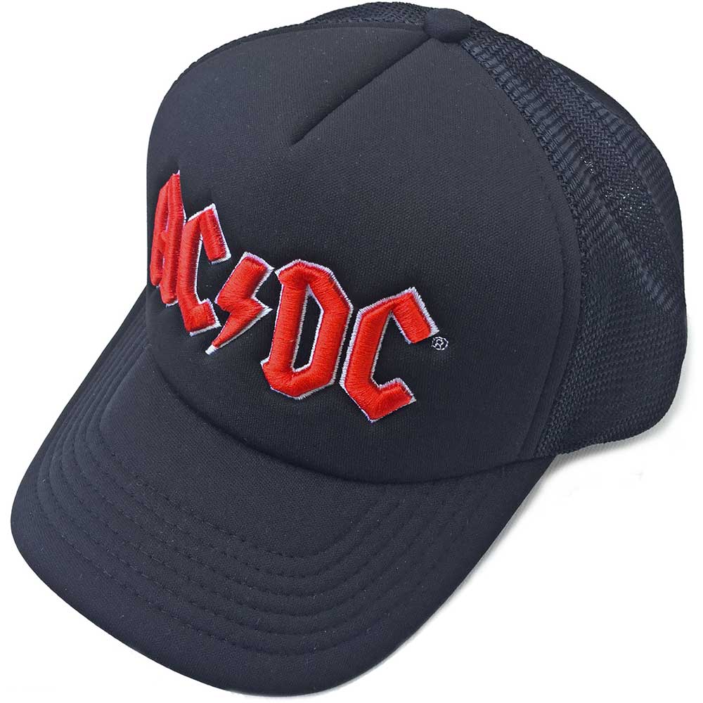 AC/DC UNISEX BASEBALL CAP: RED LOGO
