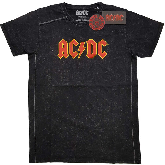 AC/DC UNISEX T-SHIRT: LOGO (SNOW WASH)
