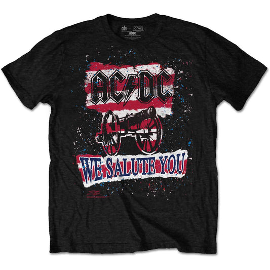 AC/DC UNISEX T-SHIRT: WE SALUTE YOU STRIPE