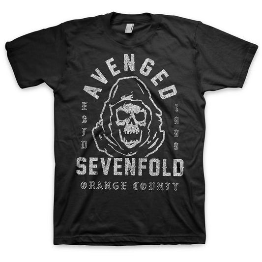 AVENGED SEVENFOLD UNISEX T-SHIRT: SO GRIM ORANGE COUNTY
