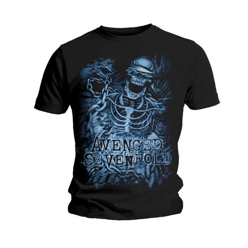 AVENGED SEVENFOLD UNISEX T-SHIRT: CHAINED SKELETON