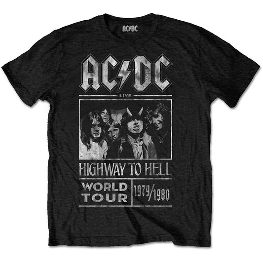 AC/DC UNISEX T-SHIRT: HIGHWAY TO HELL WORLD TOUR 1979/1980